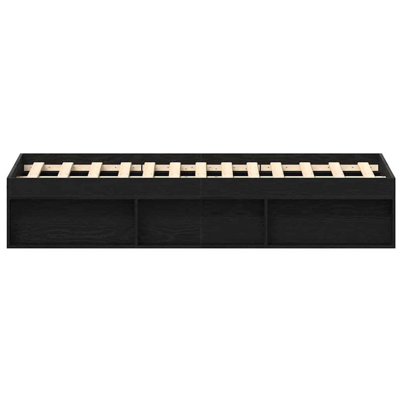 vidaXL fekete tölgy színű szerelt fa ágykeret matrac nélkül 140x190 cm