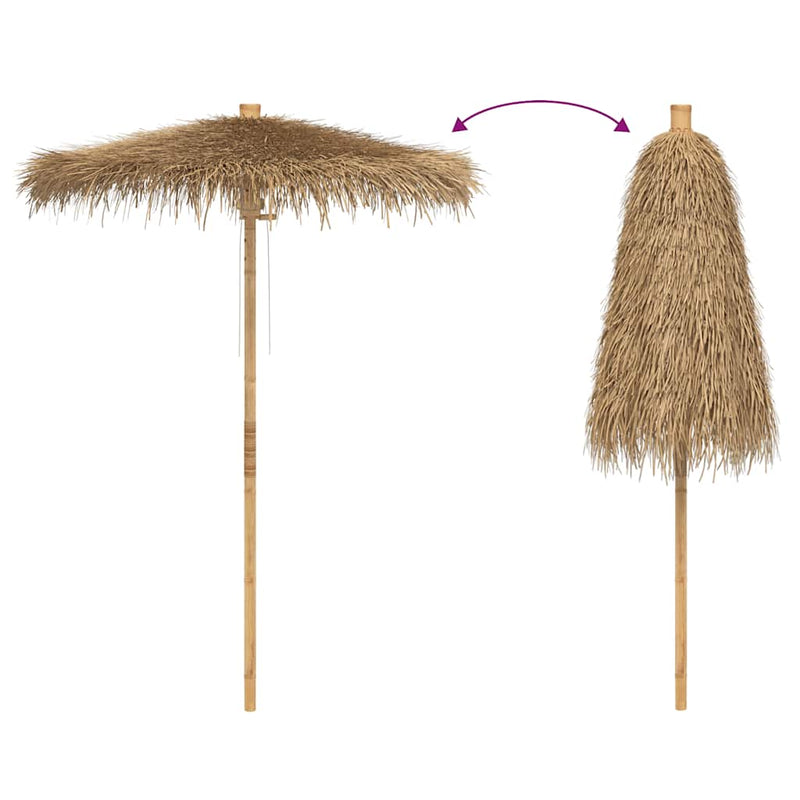 vidaXL bambusz tiki esernyő banánlevél ernyővel 150 cm