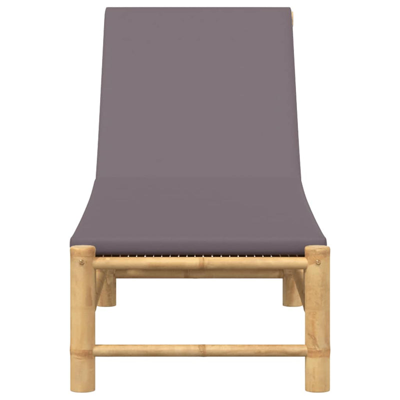 vidaXL Bambusz napozóágy párnákkal 55x199x30 cm