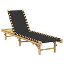 vidaXL fekete szövött bambusz napozóágy 55 x 200 x 30 cm