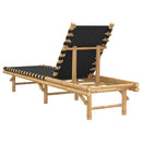 vidaXL fekete szövött bambusz napozóágy 55 x 200 x 30 cm