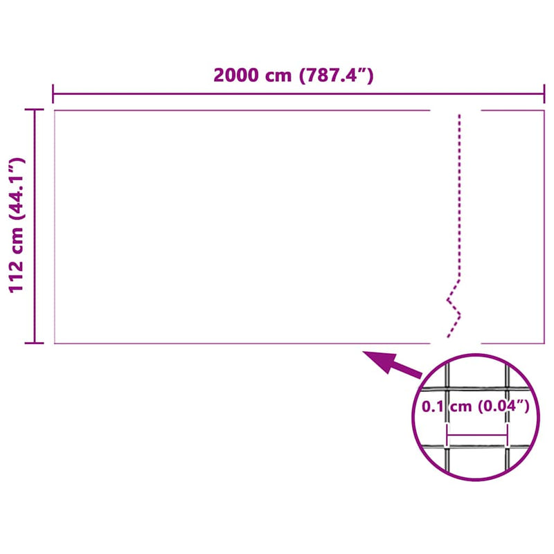 vidaXL Rovarháló Fehér 112 x 2000 cm Acél