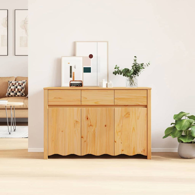 vidaXL Barna 114 x 43 x 75.5 cm Tömör fenyőfa