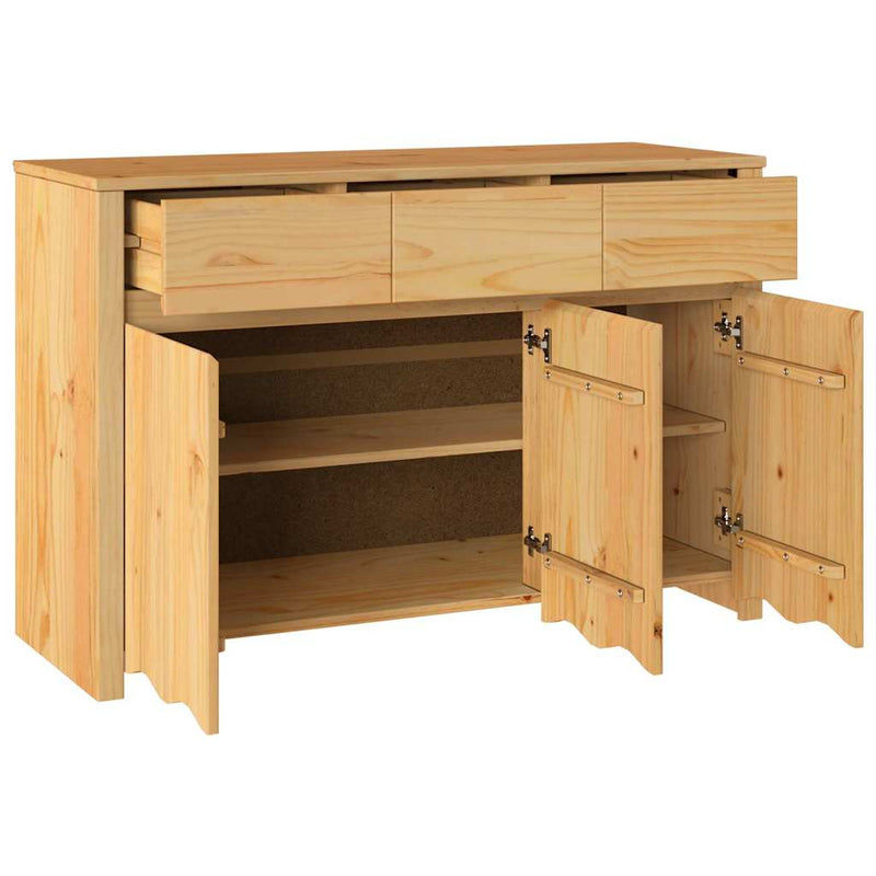 vidaXL Barna 114 x 43 x 75.5 cm Tömör fenyőfa