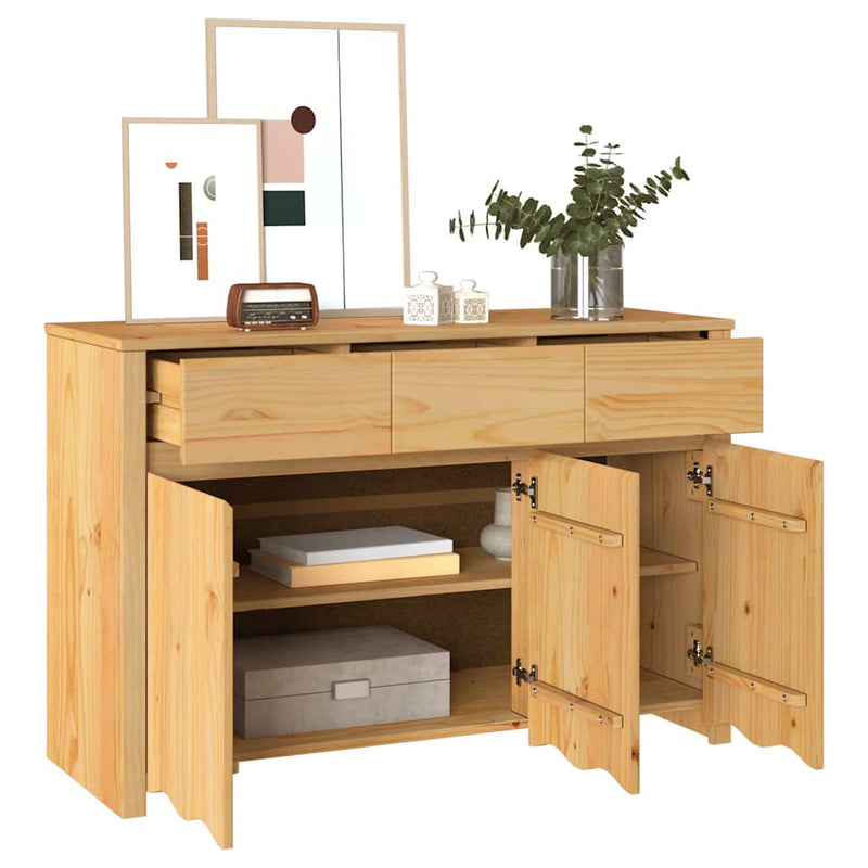 vidaXL Barna 114 x 43 x 75.5 cm Tömör fenyőfa