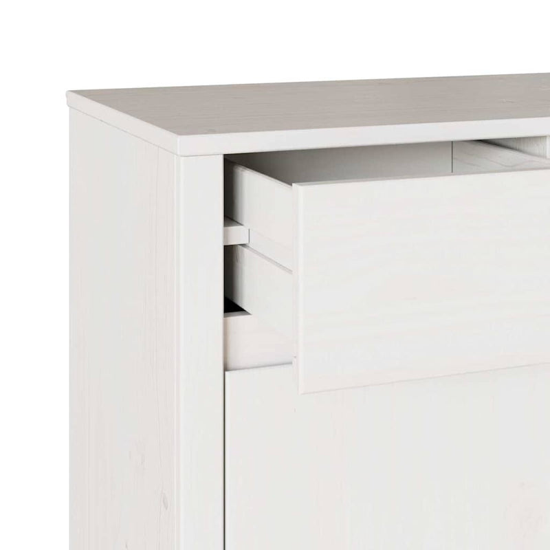 vidaXL Fehér 114 x 43 x 75.5 cm Tömör fenyőfa