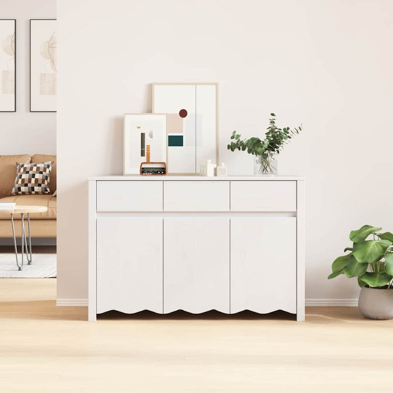 vidaXL Fehér 114 x 43 x 75.5 cm Tömör fenyőfa
