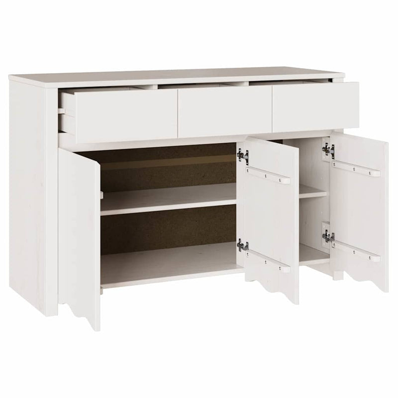 vidaXL Fehér 114 x 43 x 75.5 cm Tömör fenyőfa