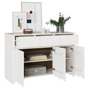 vidaXL Széf fiókkal Drammen Fehér 114 x 43 x 75,5 cm Tömör fenyőfa