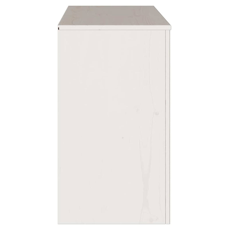 vidaXL Fehér 114 x 43 x 75.5 cm Tömör fenyőfa