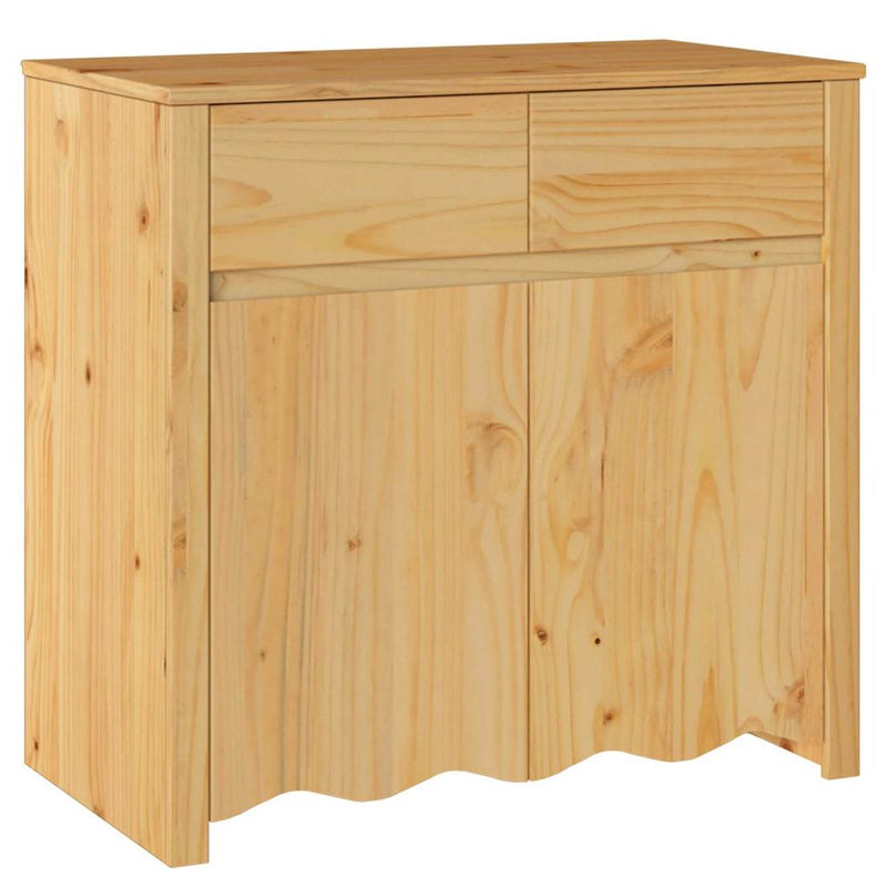 vidaXL Oldalszekrény Barna 79 x 43 x 75.5 cm Tömör fenyőfa