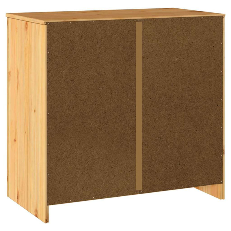 vidaXL Oldalszekrény Barna 79 x 43 x 75.5 cm Tömör fenyőfa
