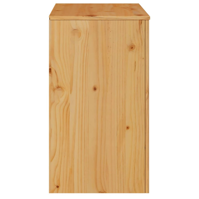 vidaXL Oldalszekrény Barna 79 x 43 x 75.5 cm Tömör fenyőfa
