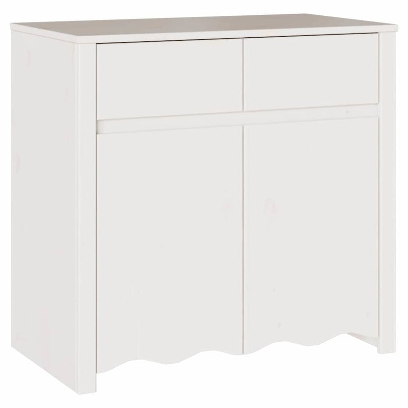 vidaXL Oldalszekrény Fehér 79 x 43 x 75.5 cm Tömör fenyőfa