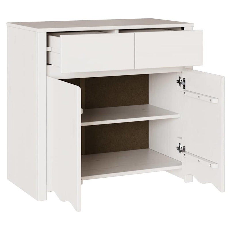 vidaXL Oldalszekrény Fehér 79 x 43 x 75.5 cm Tömör fenyőfa