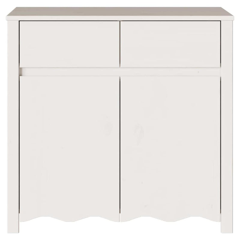 vidaXL Oldalszekrény Fehér 79 x 43 x 75.5 cm Tömör fenyőfa