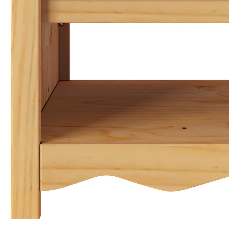 vidaXL Dohányzóasztal Drammen Tölgyszínű 99 x 55 x 45 cm Tömör fenyőfa