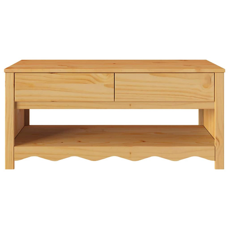 vidaXL Dohányzóasztal Drammen Tölgyszínű 99 x 55 x 45 cm Tömör fenyőfa