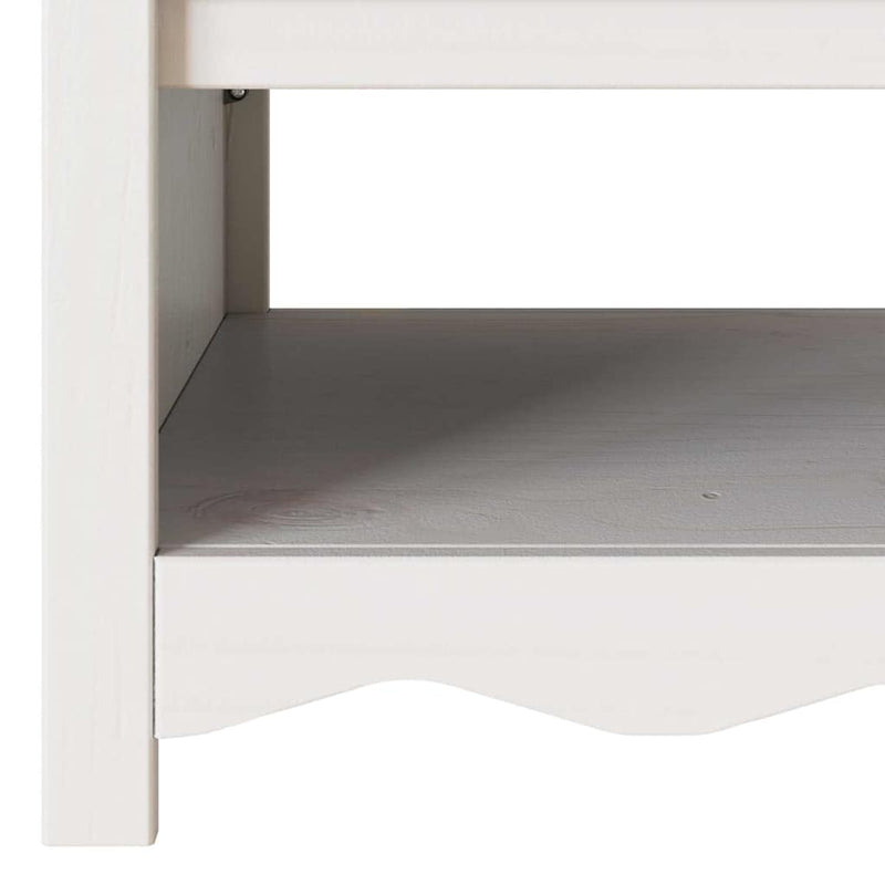 vidaXL Dohányzóasztal Drammen Fehér 99 x 55 x 45 cm Tömör fenyőfa