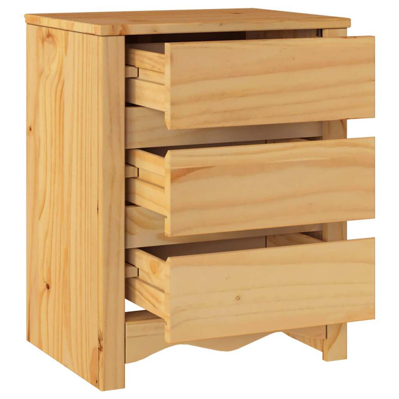 vidaXL Éjjeliszekrény Drammen Tölgyszínű 45 x 35 x 56 cm Tömör fenyőfa