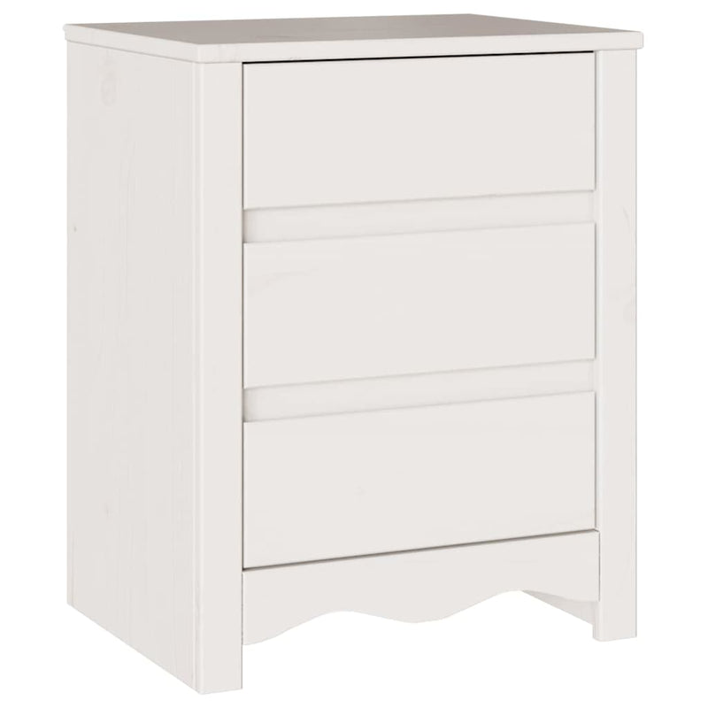 vidaXL Éjjeliszekrény Drammen Fehér 45 x 35 x 56 cm Tömör fenyőfa