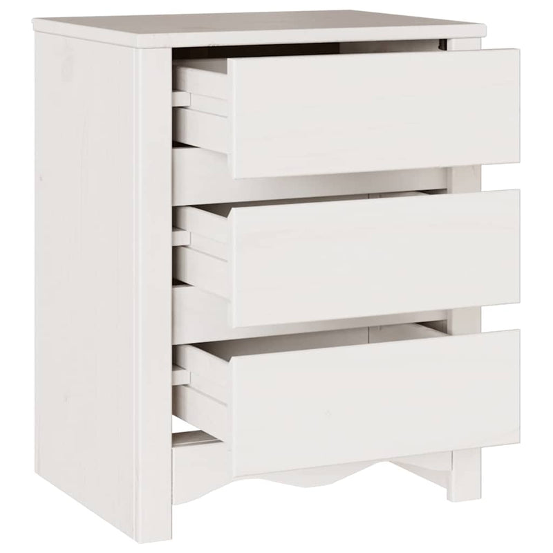 vidaXL Éjjeliszekrény Drammen Fehér 45 x 35 x 56 cm Tömör fenyőfa