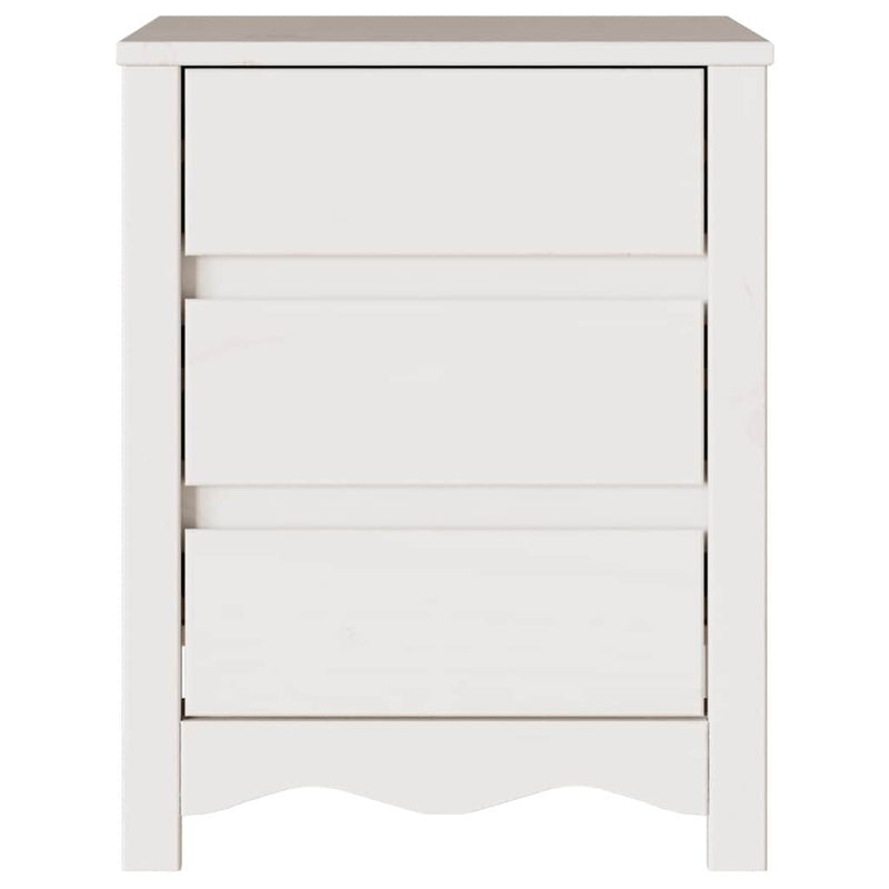 vidaXL Éjjeliszekrény Drammen Fehér 45 x 35 x 56 cm Tömör fenyőfa