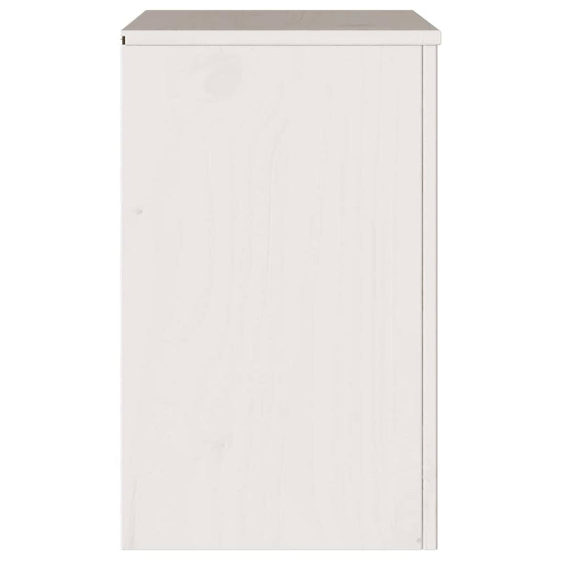 vidaXL Éjjeliszekrény Drammen Fehér 45 x 35 x 56 cm Tömör fenyőfa