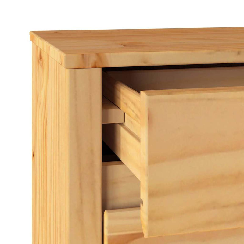 vidaXL Fiókos Szekrény fiókkal Barna 111 x 43 x 73.5 cm Tömör fenyőfa