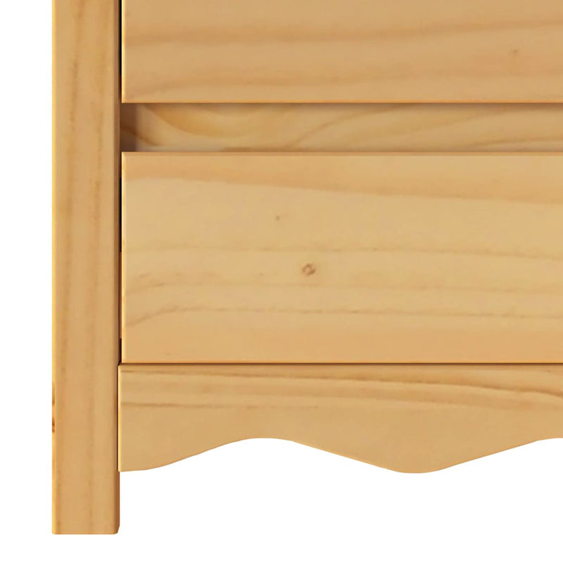 vidaXL Fiókos Szekrény fiókkal Barna 111 x 43 x 73.5 cm Tömör fenyőfa