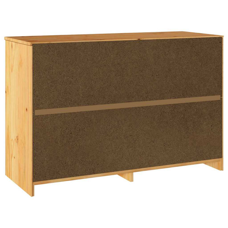 vidaXL Fiókos Szekrény fiókkal Barna 111 x 43 x 73.5 cm Tömör fenyőfa