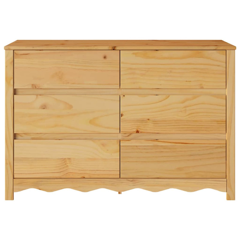 vidaXL Fiókos Szekrény fiókkal Barna 111 x 43 x 73.5 cm Tömör fenyőfa