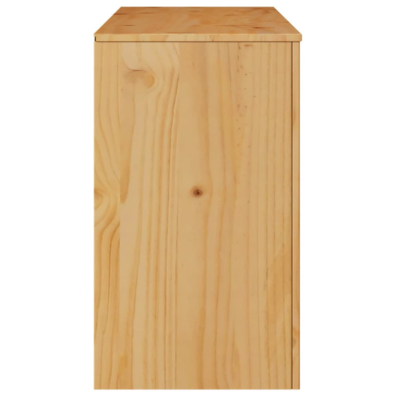 vidaXL Fiókos Szekrény fiókkal Barna 111 x 43 x 73.5 cm Tömör fenyőfa
