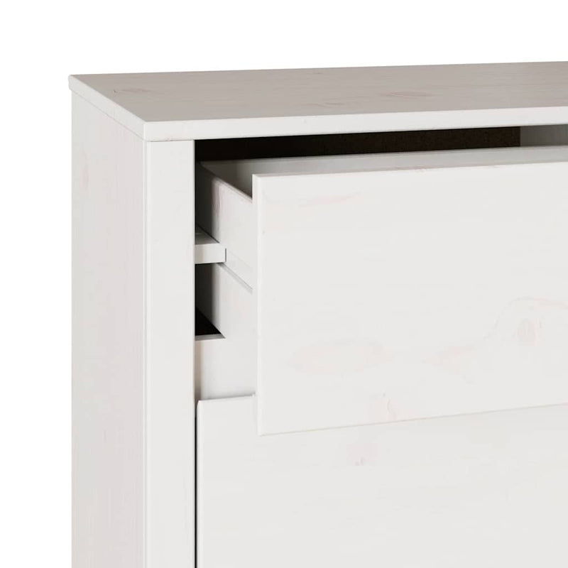 vidaXL Fiókos Szekrény fiókkal Fehér 111 x 43 x 73.5 cm Tömör fenyőfa