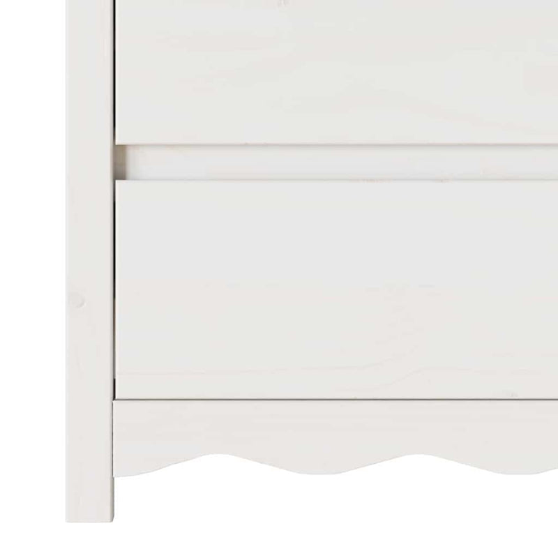 vidaXL Fiókos Szekrény fiókkal Fehér 111 x 43 x 73.5 cm Tömör fenyőfa