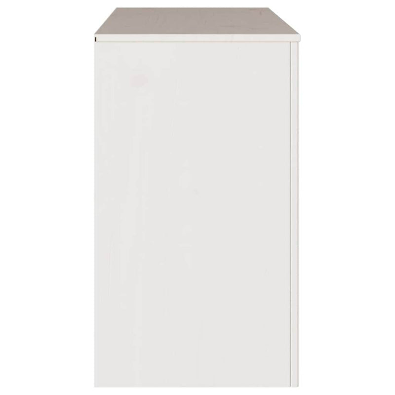 vidaXL Fiókos Szekrény fiókkal Fehér 111 x 43 x 73.5 cm Tömör fenyőfa