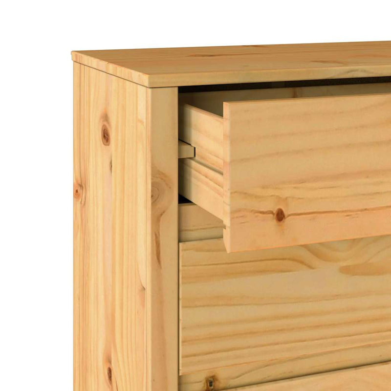vidaXL Fiókos szekrény fiókkal Barna 76.5 x 40 x 91 cm Tömör fenyőfa