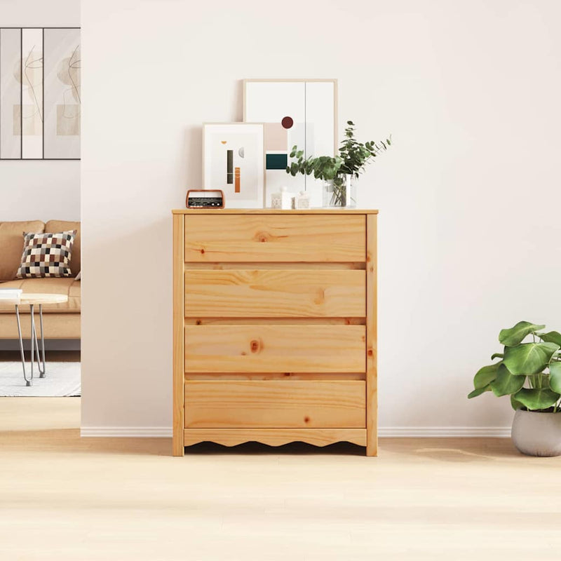 vidaXL Fiókos szekrény fiókkal Barna 76.5 x 40 x 91 cm Tömör fenyőfa