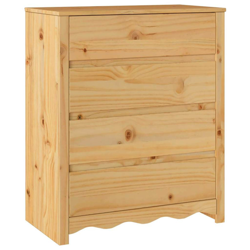 vidaXL Fiókos szekrény fiókkal Barna 76.5 x 40 x 91 cm Tömör fenyőfa