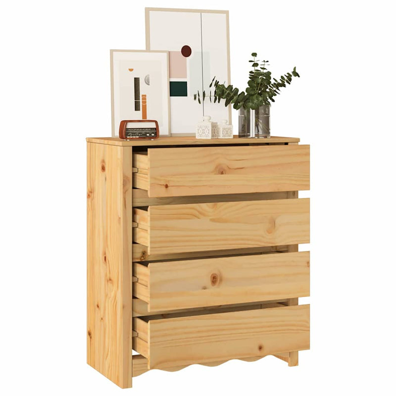 vidaXL Fiókos szekrény fiókkal Barna 76.5 x 40 x 91 cm Tömör fenyőfa