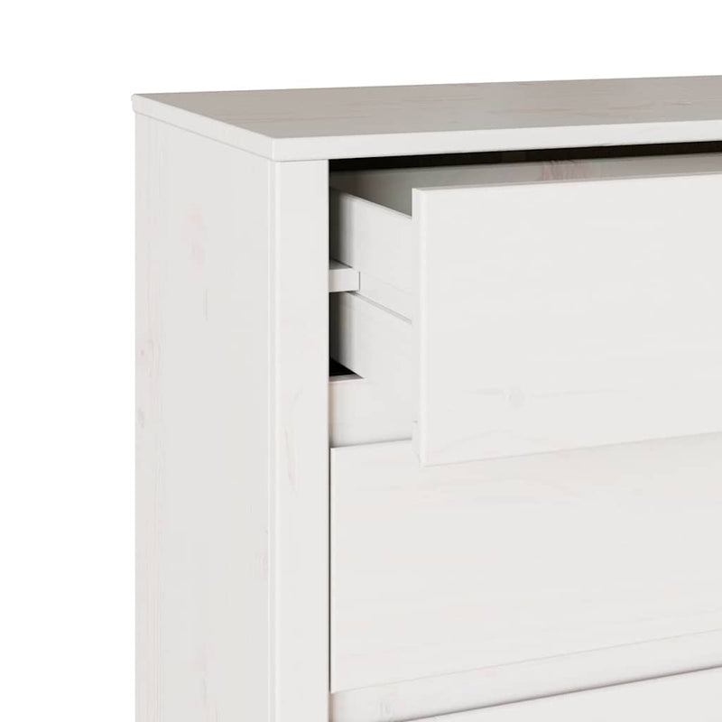 vidaXL Fiókos szekrény fiókkal Fehér 76.5 x 40 x 91 cm Tömör fenyőfa