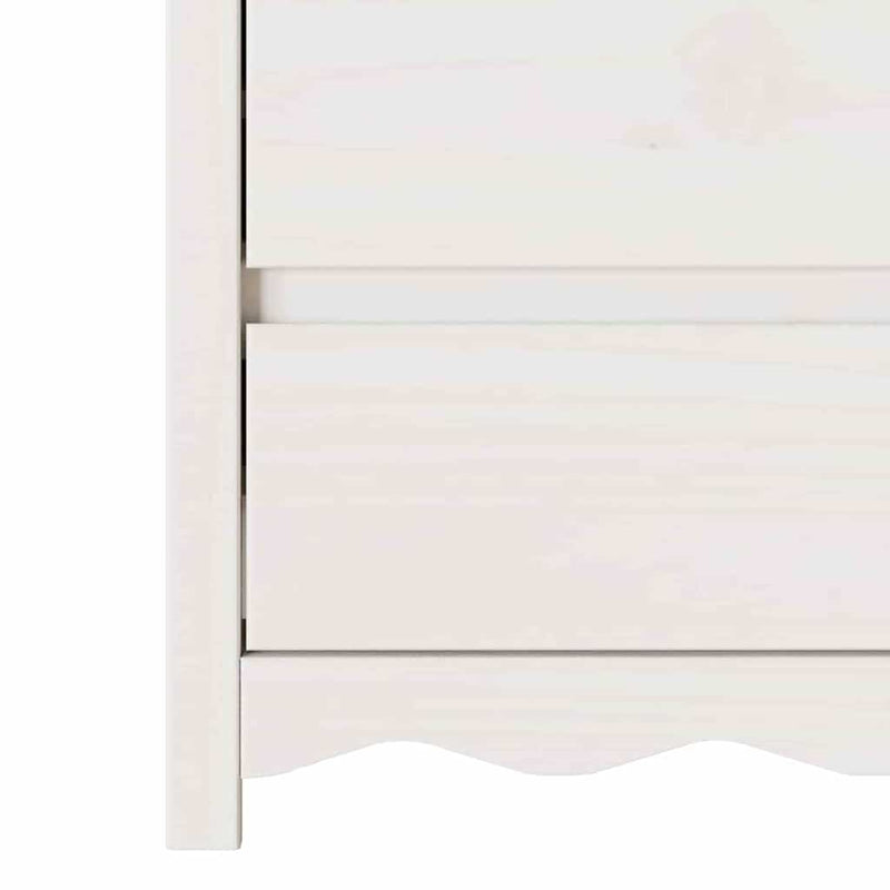 vidaXL Fiókos szekrény fiókkal Fehér 76.5 x 40 x 91 cm Tömör fenyőfa