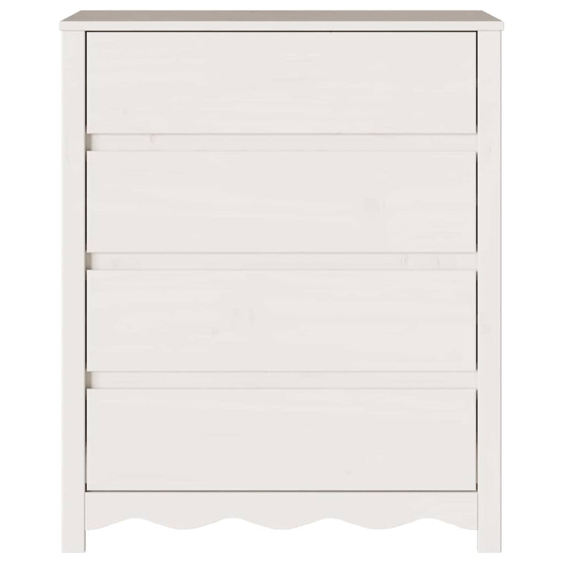vidaXL Fiókos szekrény fiókkal Fehér 76.5 x 40 x 91 cm Tömör fenyőfa
