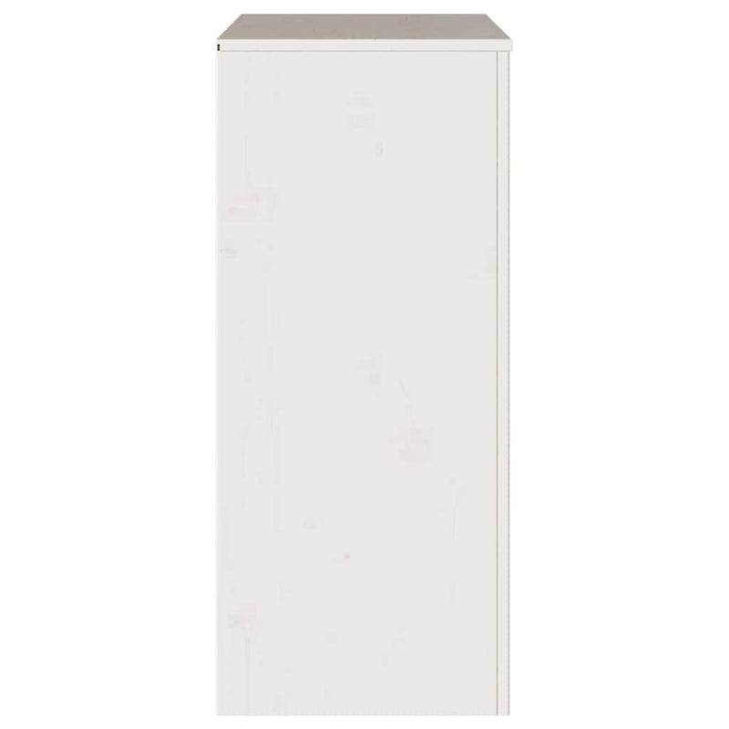 vidaXL Fiókos szekrény fiókkal Fehér 76.5 x 40 x 91 cm Tömör fenyőfa
