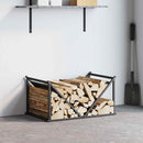 vidaXL fekete hidegen hengerelt acél tűzifatároló 70x43x34,5 cm