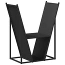 vidaXL fekete hidegen hengerelt acél tűzifatároló 69,5x35x81 cm