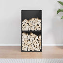vidaXL fekete hidegen hengerelt acél tűzifatároló 40x30x80 cm
