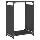 vidaXL fekete hidegen hengerelt acél tűzifatároló 44x28x65 cm