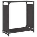 vidaXL fekete hidegen hengerelt acél tűzifatároló 60x28x65 cm