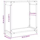 vidaXL fekete hidegen hengerelt acél tűzifatároló 60x28x65 cm